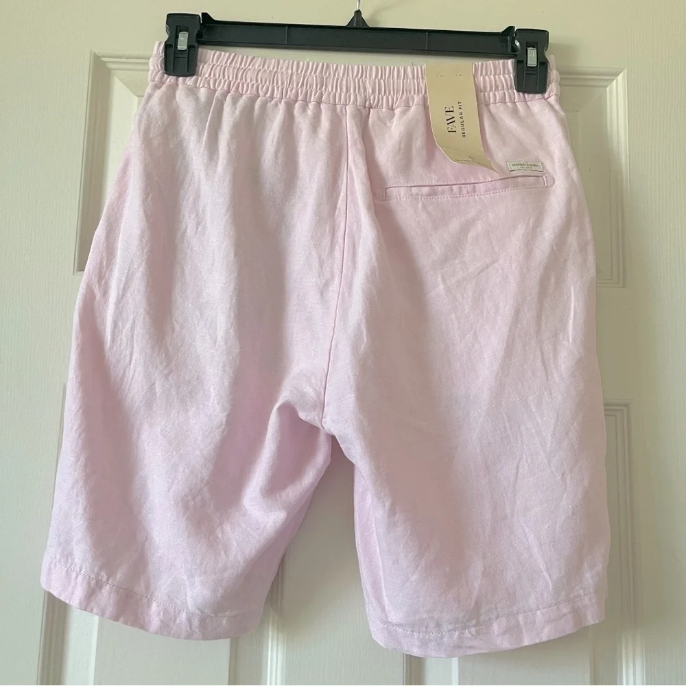 Scotch & Soda Fave Linen Cotton Bermuda Shorts Regular Fit Mens Small NWT Pink